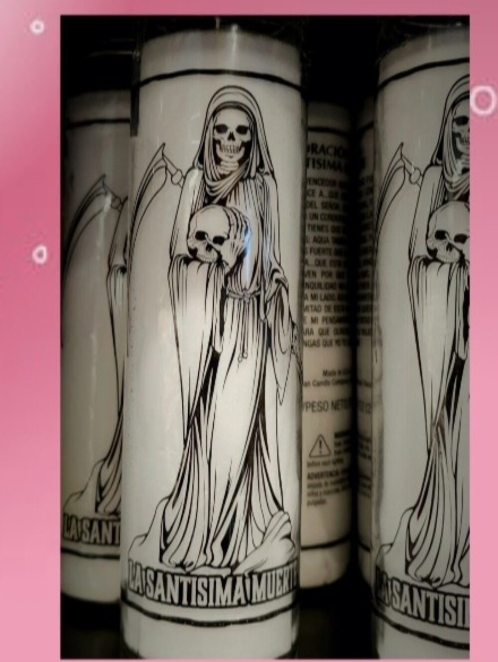 Veladora Blanca De La Santa Muerte